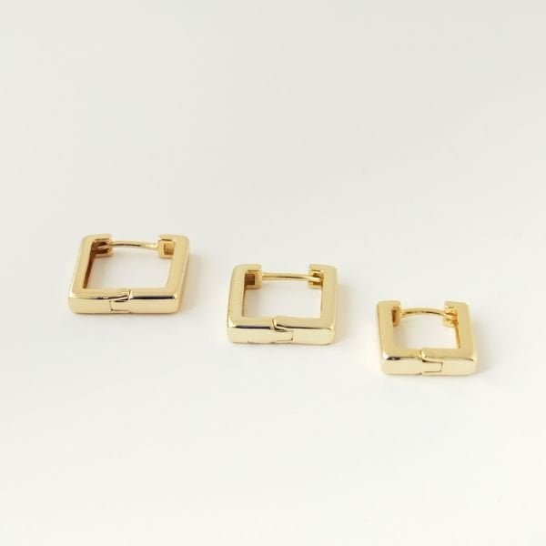KARE GOLD HALKA KÜPE SETİ