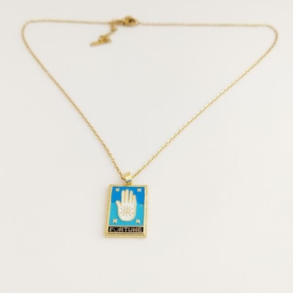 ÇELİK MİNELİ EL TAROT CHARM KOLYE