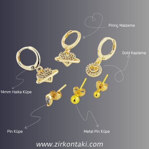 6 LI KOMBİN KÜPE SETİ  V4