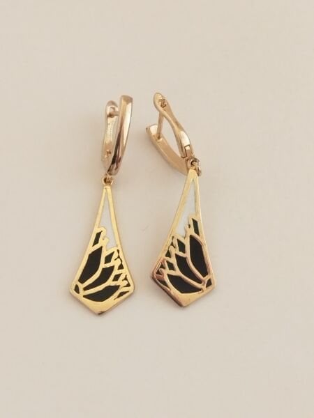 Lotus Çiçeği Model Mineli Küpe